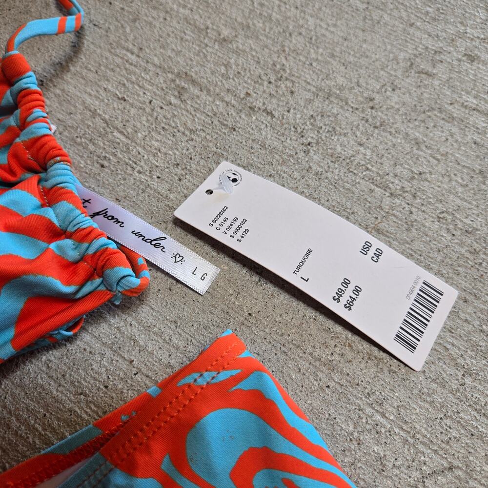 Urban Outfitters Swim Set Y2K Echo Mini Skirt Cover Up Bikini Top L NWT 90s - Picture 4 of 5